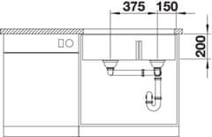 Blanco SUBLINE 430/270-U dřez pod desku šedá skála granit 523 152 - Blanco