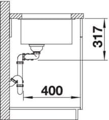 Blanco SUBLINE 430/270-U dřez pod desku jasmín granit 523 156 - Blanco