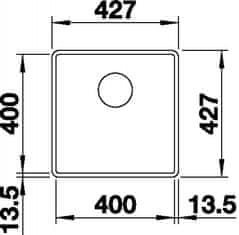 Blanco SUBLINE 400-F dřez do roviny antracit granit 523 475 - Blanco