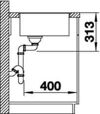 Blanco SUBLINE 400-F dřez do roviny bílá granit 523 497 - Blanco