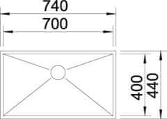 Blanco ZEROX 700-IF dřez vestavný/do roviny nerez hedvábný lesk nerez 521 592 - Blanco