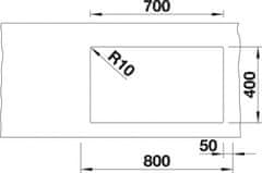 Blanco SUBLINE 700-U Level dřez pod desku antracit granit 523 538 - Blanco