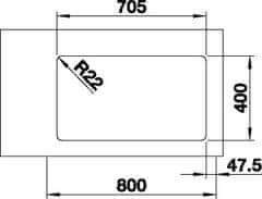 Blanco ANDANO 500/180-U dřez pod desku hedvábný lesk nerez 522 989 - Blanco