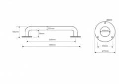 BEMETA BEMETA HELP: Madlo 600 mm, bílé 301100604 - Bemeta