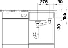 Blanco SUBLINE 350/150-U dřez pod desku černá keramika 523 747 - Blanco