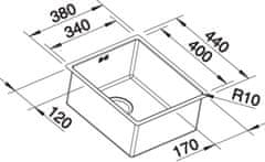 Blanco CLARON 340-IF dřez vestavný/do roviny nerez hedvábný lesk nerez 521 570 - Blanco