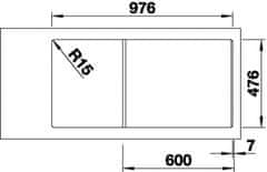 Blanco ANDANO XL 6S-IF dřez vestavný/do roviny hedvábný lesk nerez 523 000 - Blanco