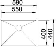 Blanco ZEROX 550-U dřez pod desku hedvábný lesk nerez 521 591 - Blanco