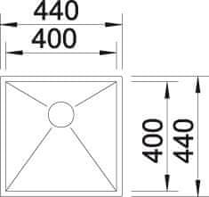 Blanco ZEROX 400-U dřez pod desku hedvábný lesk nerez 521 585 - Blanco