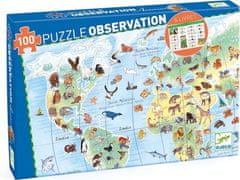 Djeco Puzzle Observation: Zvířata z celého světa 100 dílků