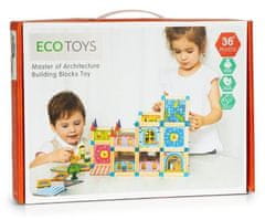 EcoToys Dřevěné kostky Domeček