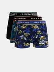 Jack&Jones Sada tří boxerek v modré a černé barvě Jack & Jones Flower XL