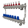 sprchove-zlaby Nerezový rozdělovač 12 topných okruhů s průtokoměry ProH-2004-12