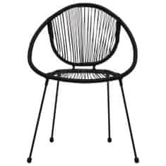 Greatstore 3dílný bistro set PVC ratan černý