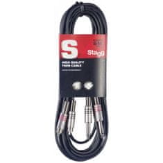 Stagg STC6PCM, kabel 2x JACK/2x RCA, 6m