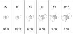 YATO Sada ocelových nýtovacích matic M3-M10 150 ks