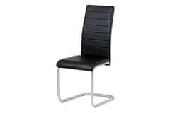 ATAN Jídelní židle DCL-102 WT - koženka bílá / šedý lak