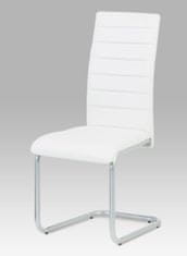 ATAN Jídelní židle DCL-102 WT - koženka bílá / šedý lak