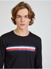 Tommy Hilfiger Černé pánské tričko Tommy Hilfiger Sliced Bar XXL