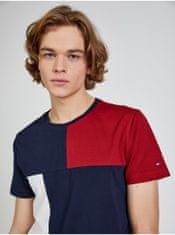 Tommy Hilfiger Červeno-bílo-modré pánské tričko Tommy Hilfiger Colorblock M