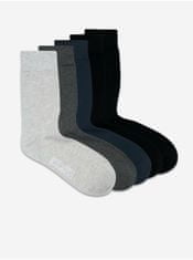 Jack&Jones Sada pěti párů ponožek v šedé, černé a tmavě modré barvě Jack & Jones Basic Bamboo UNI