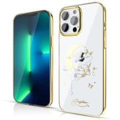 Kingxbar Moon Series pouzdro na iPhone 13 Pro 6.1" flower-gold