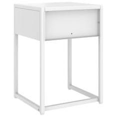 Greatstore Noční stolek bílý 38 x 35 x 54 cm ocel