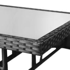 Vidaxl Zahradní stůl černý 80 x 80 x 74 cm polyratan