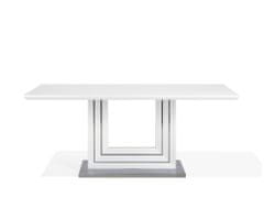 Beliani Bílý jídelní stůl 180x90 cm se základnou s nerezové oceli KALONA