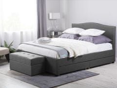 Beliani Šedá čalouněná postel s úložným prostorem 160 x 200 cm MONTPELLIER