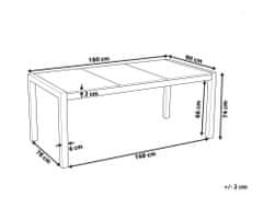 Beliani Zahradní stůl třídílná deska z tvrzeného skla 180 x 90 cm GROSSETO