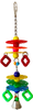 TERRA INTERNATIONAL 25 x 7 cm, barevný řetěz s plastovými disky, kuličkami a zvonečkem