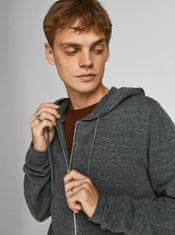 Jack&Jones Tmavě šedá basic mikina s kapucí Jack & Jones Hill Knit S