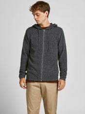 Jack&Jones Tmavě šedá basic mikina s kapucí Jack & Jones Hill Knit S