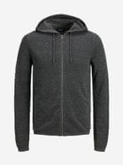 Jack&Jones Tmavě šedá basic mikina s kapucí Jack & Jones Hill Knit S