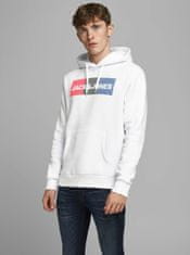 Jack&Jones Bílá pánská mikina s kapucí Jack & Jones Corp XXL