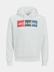 Jack&Jones Bílá pánská mikina s kapucí Jack & Jones Corp XXL