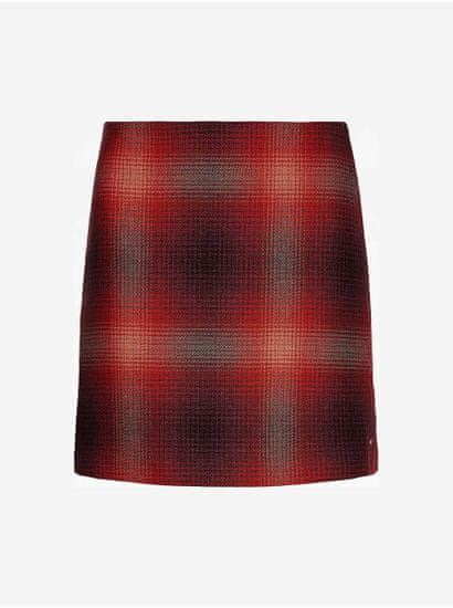 Tommy Hilfiger Červená dámská krátká sukně s příměsí vlny Tommy Hilfiger Wool Shadow Check Short