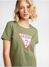 Guess Zelené dámské tričko s potiskem Guess Original S