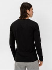 Tommy Hilfiger Černé pánské tričko Tommy Hilfiger Stretch Slim Fit Long Sleeve Tee M