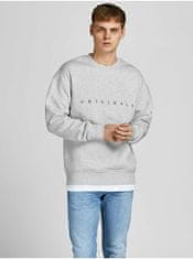 Jack&Jones Světle šedá žíhaná mikina Jack & Jones Copenhagen XXL