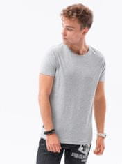 OMBRE Ombre Pánské tričko bez potisku S1370 - žíhaná šedá - S