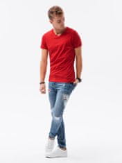 OMBRE Ombre Pánské tričko bez potisku S1369 - červená - XL