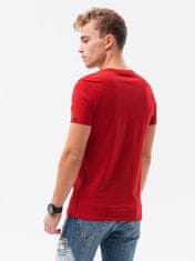 OMBRE Ombre Pánské tričko bez potisku S1369 - červená - L