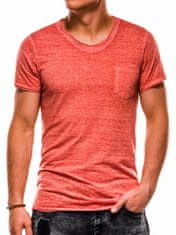 OMBRE Pánské tričko bez potisku S1051 - korálová - S