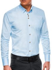 OMBRE Ombre Pánská elegantní košile s dlouhým rukávem K302 - blankytně modrá - S