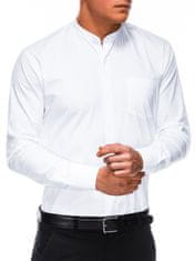 OMBRE Ombre Pánská elegantní košile s dlouhým rukávem K307 - bílá - M