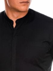 OMBRE Ombre Pánská elegantní košile s dlouhým rukávem K307 - černá - M