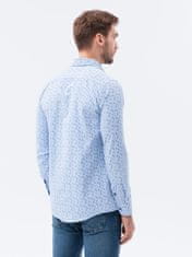 OMBRE Ombre Pánská elegantní košile s dlouhým rukávem K589 - blankytně modrá - M