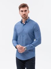 OMBRE Ombre Pánská elegantní košile s dlouhým rukávem K592 - námořnická modrá - S